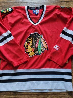 Vintage Chicago Blackhawks Starter hockey jersey Large EUC